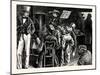 Charles Dickens American Notes 1842 in the Cabin of the Canal Boat-null-Mounted Giclee Print