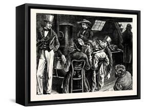 Charles Dickens American Notes 1842 in the Cabin of the Canal Boat-null-Framed Stretched Canvas