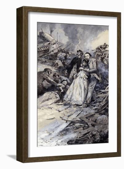 Charles Dickens and the Railway Accident-Neville Dear-Framed Giclee Print