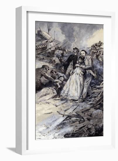 Charles Dickens and the Railway Accident-Neville Dear-Framed Giclee Print