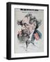 Charles Dickens Astride the English Channel, Cover Illustration from 'L'Eclipse', 14th June 1868-André Gill-Framed Giclee Print