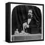 Charles Dickens (B/W Photo)-English Photographer-Framed Stretched Canvas