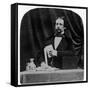 Charles Dickens (B/W Photo)-English Photographer-Framed Stretched Canvas