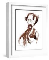 Charles Dickens - caricature-Neale Osborne-Framed Giclee Print