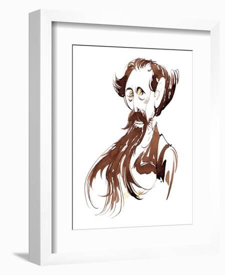 Charles Dickens - caricature-Neale Osborne-Framed Giclee Print