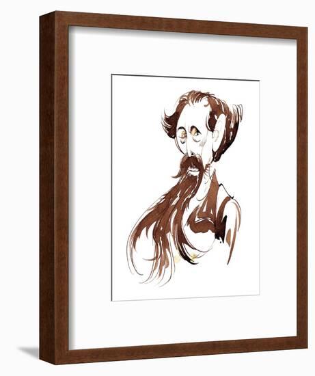 Charles Dickens - caricature-Neale Osborne-Framed Giclee Print