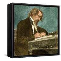 Charles Dickens, English Author-Science Source-Framed Stretched Canvas