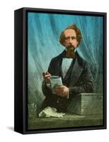 Charles Dickens, English Author-Science Source-Framed Stretched Canvas