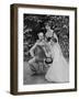 Charles Dickens English Writer at His Home at Gadshill in Kent with His Daughters Kate and Mary-null-Framed Photographic Print