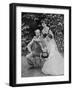 Charles Dickens English Writer at His Home at Gadshill in Kent with His Daughters Kate and Mary-null-Framed Photographic Print