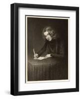 Charles Dickens English Writer Writing in 1842-Francis Alexander-Framed Art Print
