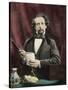 Charles Dickens Giving a Reading-null-Stretched Canvas