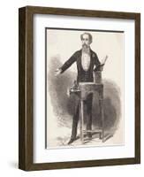 Charles Dickens Giving a Reading-null-Framed Giclee Print