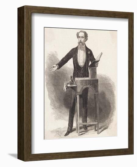 Charles Dickens Giving a Reading-null-Framed Giclee Print