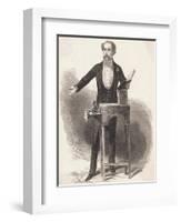 Charles Dickens Giving a Reading-null-Framed Giclee Print