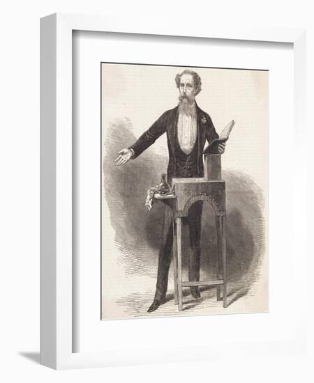 Charles Dickens Giving a Reading-null-Framed Giclee Print