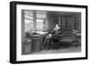 Charles Dickens in His Study at Gad's Hill Place-null-Framed Art Print