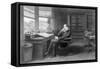 Charles Dickens in His Study at Gad's Hill Place-null-Framed Stretched Canvas