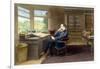 Charles Dickens in his study in Gadshill, 1865-70-French School-Framed Giclee Print