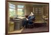 Charles Dickens in his study in Gadshill, 1865-70-French School-Framed Giclee Print