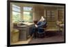 Charles Dickens in his study in Gadshill, 1865-70-French School-Framed Giclee Print