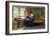 Charles Dickens in his study in Gadshill, 1865-70-French School-Framed Giclee Print