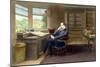Charles Dickens in his study in Gadshill, 1865-70-French School-Mounted Giclee Print