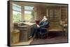 Charles Dickens in his study in Gadshill, 1865-70-French School-Framed Stretched Canvas