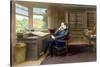 Charles Dickens in his study in Gadshill, 1865-70-French School-Stretched Canvas