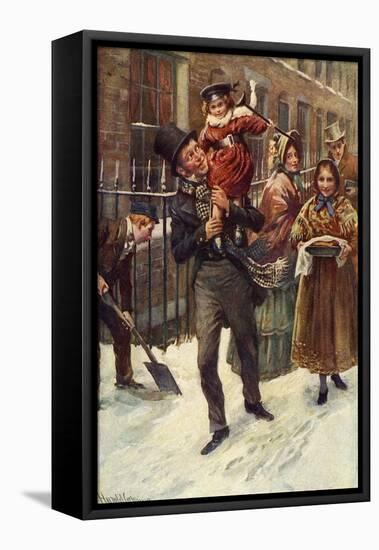 Charles Dickens 's 'A Christmas Carol'-Harold Copping-Framed Stretched Canvas