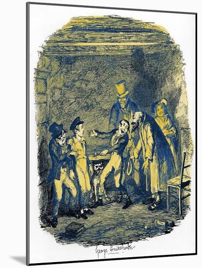 Charles Dickens 's 'The Adventures of Oliver Twist-George Cruikshank-Mounted Giclee Print