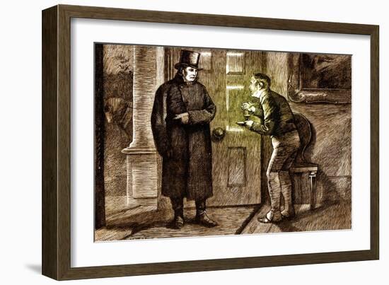 Charles Dickens 's ' The Adventures of Oliver Twist '-James Mahoney-Framed Giclee Print