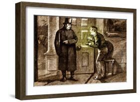 Charles Dickens 's ' The Adventures of Oliver Twist '-James Mahoney-Framed Giclee Print