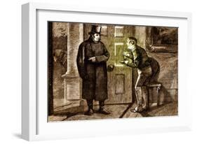 Charles Dickens 's ' The Adventures of Oliver Twist '-James Mahoney-Framed Giclee Print