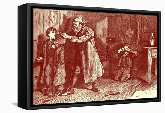 Charles Dickens 's ' The Adventures of Oliver Twist '-James Mahoney-Framed Stretched Canvas