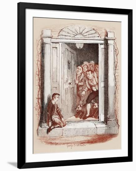 Charles Dickens 's 'The Adventures of Oliver Twist'-George Cruikshank-Framed Giclee Print