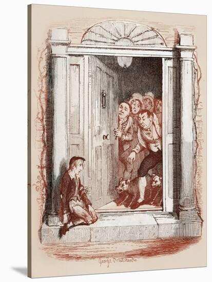 Charles Dickens 's 'The Adventures of Oliver Twist'-George Cruikshank-Stretched Canvas
