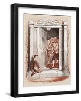 Charles Dickens 's 'The Adventures of Oliver Twist'-George Cruikshank-Framed Giclee Print