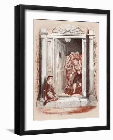 Charles Dickens 's 'The Adventures of Oliver Twist'-George Cruikshank-Framed Giclee Print