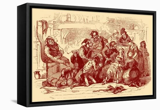 Charles Dickens 's ' The Old Curiosity Shop'-Hablot Knight Browne-Framed Stretched Canvas