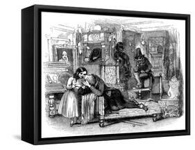 Charles Dickens 's 'The Old Curiosity Shop'-George Cattermole-Framed Stretched Canvas