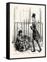 Charles Dickens Sketches by Boz Hurrying Along a By-Street-George Cruikshank-Framed Stretched Canvas