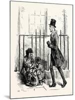 Charles Dickens Sketches by Boz Hurrying Along a By-Street-George Cruikshank-Mounted Giclee Print