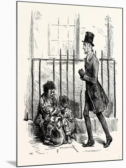 Charles Dickens Sketches by Boz Hurrying Along a By-Street-George Cruikshank-Mounted Giclee Print