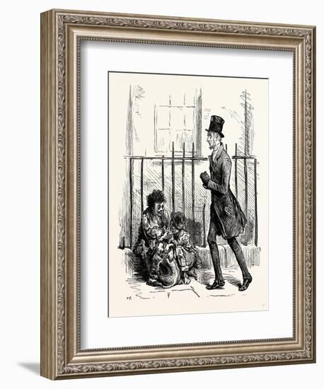 Charles Dickens Sketches by Boz Hurrying Along a By-Street-George Cruikshank-Framed Giclee Print