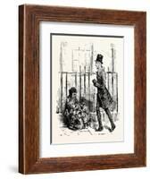 Charles Dickens Sketches by Boz Hurrying Along a By-Street-George Cruikshank-Framed Giclee Print