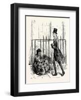 Charles Dickens Sketches by Boz Hurrying Along a By-Street-George Cruikshank-Framed Giclee Print