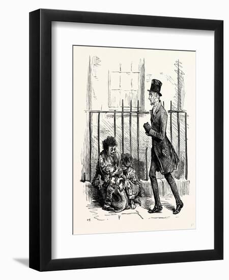 Charles Dickens Sketches by Boz Hurrying Along a By-Street-George Cruikshank-Framed Giclee Print