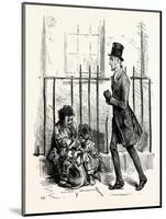 Charles Dickens Sketches by Boz Hurrying Along a By-Street-George Cruikshank-Mounted Giclee Print