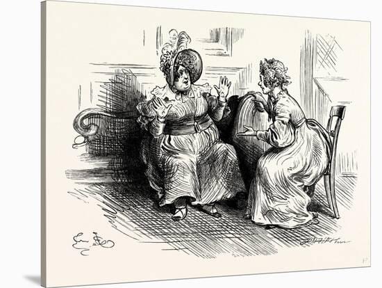 Charles Dickens Sketches by Boz Mrs. Bloss and Mis. Tibbs-George Cruikshank-Stretched Canvas